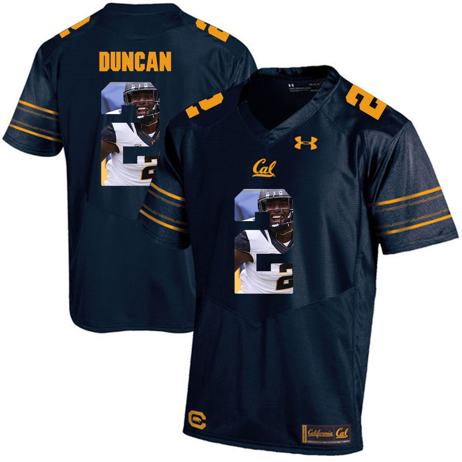Men California Golden Bears #2 Jordan Duncan Dark blue Customized NCAA Jerseys